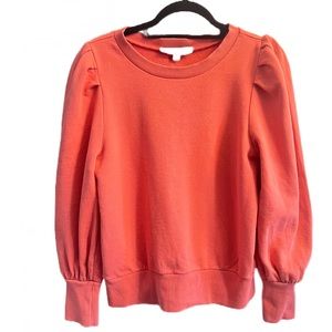 LOFT Medium Puff Sleeve Sweatshirt light orange